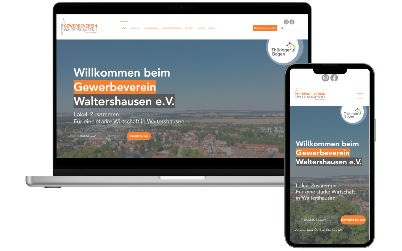 Vorschau der Webseite von Gewerbeverein Waltershausen e.V.